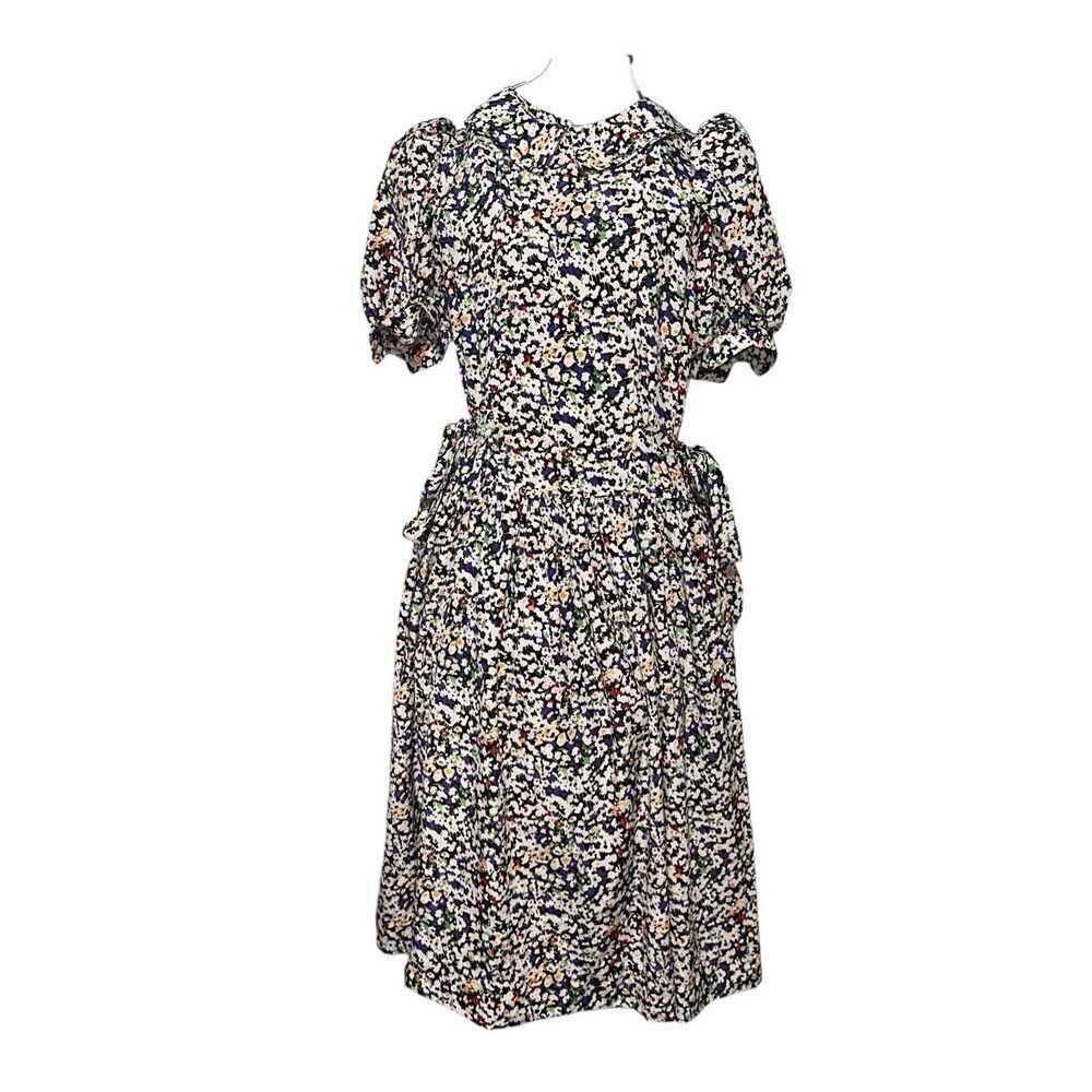 SHOWSTOPPER 1980s Vintage RARE UNIQUE Yves Saint Laurent Multicolor floral Print